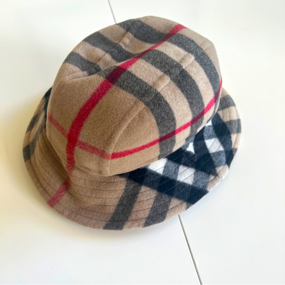 Archive Check Burberry Wool Bucket Hat WITH TAGS